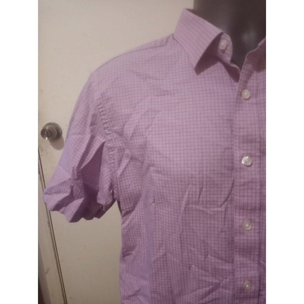 UNTUCKit Mens Shirt Medium M Lilac Purple Check Colonia Casual 100% Cotton - Picture 5 of 12